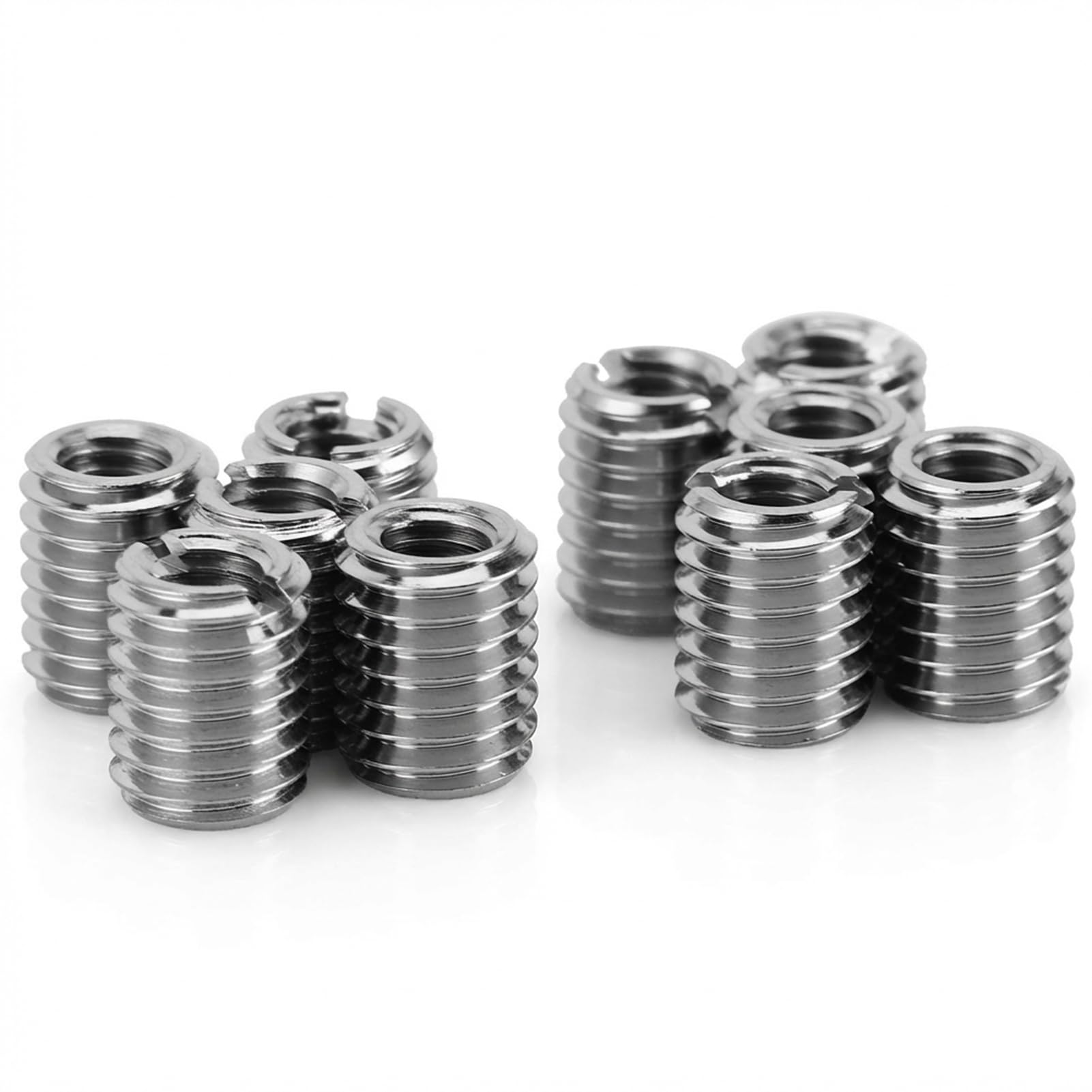 10Pcs Thread Insert Kit Female Thread M5 x 0.8, Male Thread M8 x 1.25 High Hardness Reducing Nut Stainless Steel for Automobiles, Steam Turbines