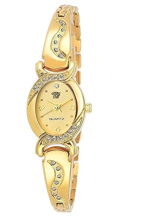 Analogue Gold Dial Diamond Studded Women's Watch