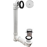 Westbrass Tip-Toe Sch. 40 PVC Bath Waste with One-Hole Elbow, Polished Chrome, D49321-26