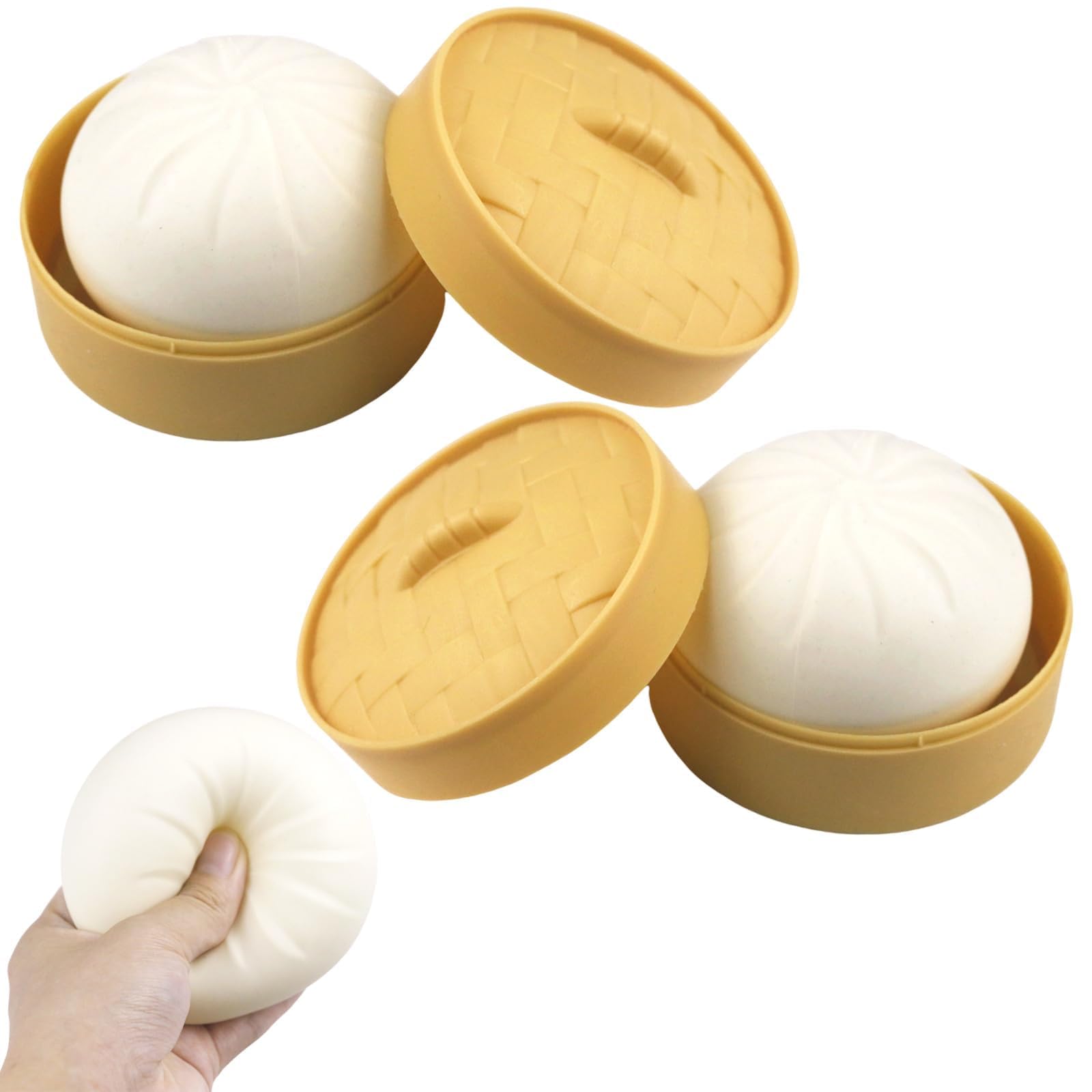 Photo 1 of 2 Pcs Dumpling Squishy Dumpling Stress Ball Squeezing Adult Stress Relief Toy White Steamed Stuffed Bun for Birthday Gifts, Partied, Etc.