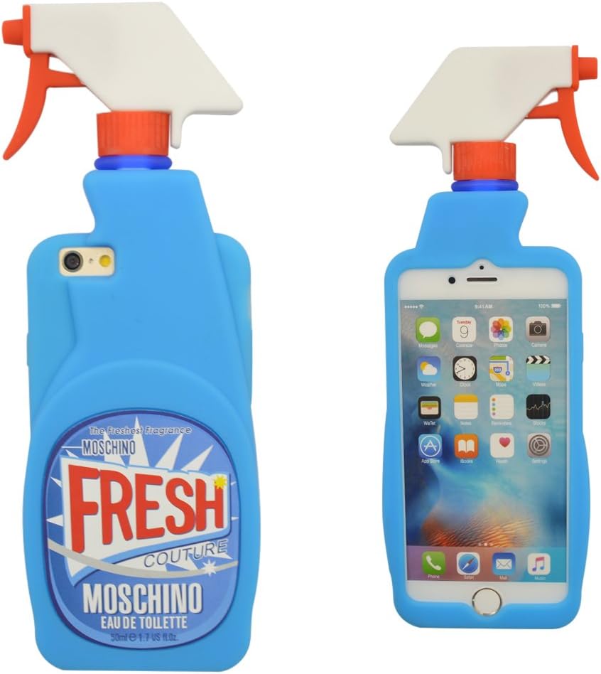 iPhone 6S Plus Case, TURF Cartoon Series 3D Cute Shockproof Soft Silicone Cover for iPhone 6S/6 Plus 5.5 Inch Moschino Cleaning Spray Bottle