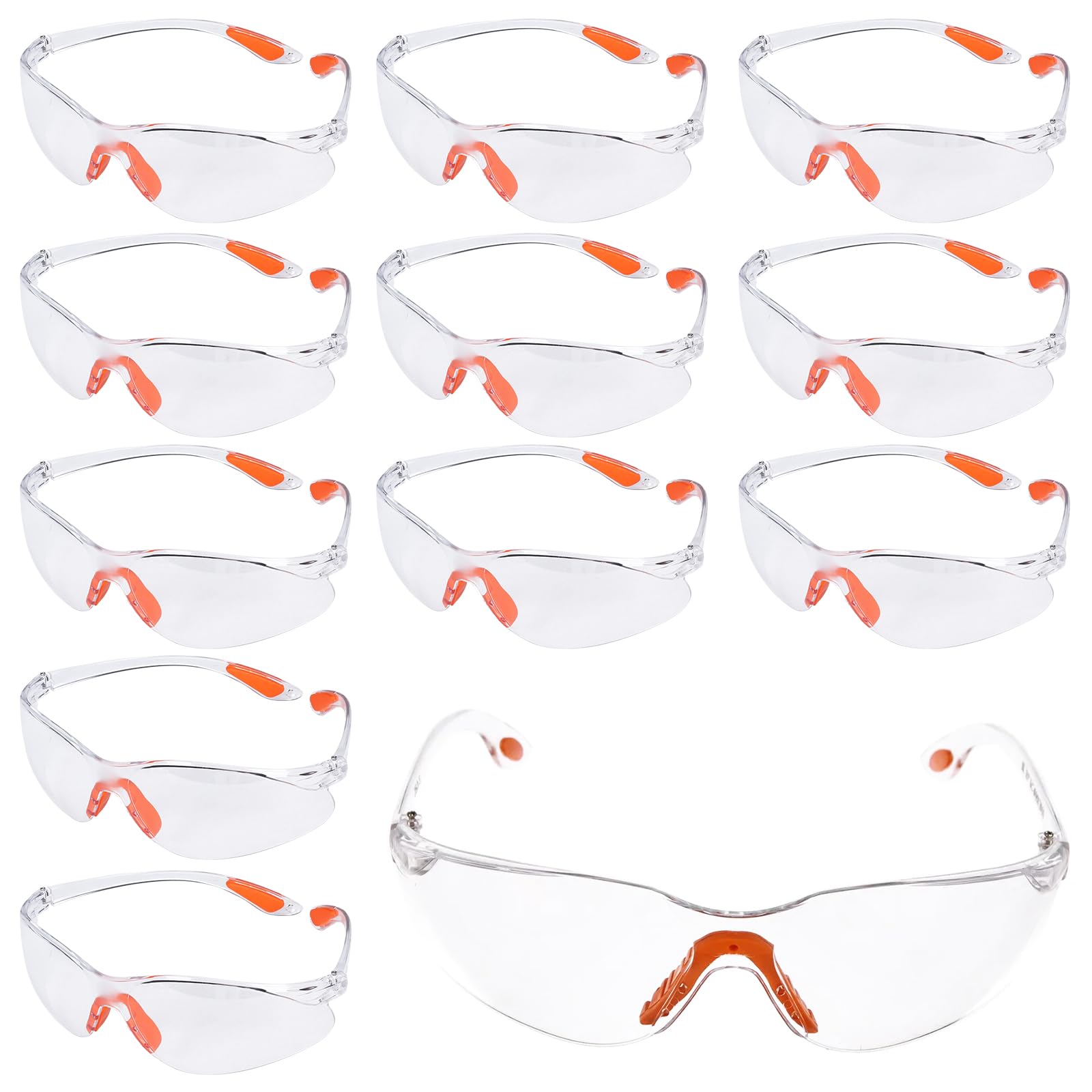 Zythrem Clear Safety Glasses for Work 12 Pcs Eye Protection Glasses Kids Safety Goggles Anti Fog Protective Goggles for Work Construction Laboratory Chemistry Outdoor Sports Diyer Kids Adult