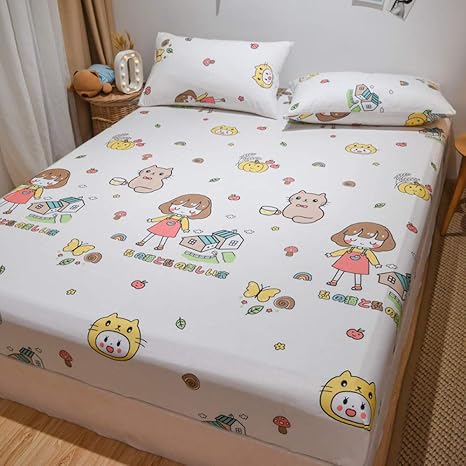 Amazon マットレスカバー 吸汗 フィット寝具シーツフローラルスタイルのベッドリネン ベッドシーツ用ゴムバンド男の子女の子用ベッドルーム R 150cmx190cm 3pcs ベッドカバー オンライン通販