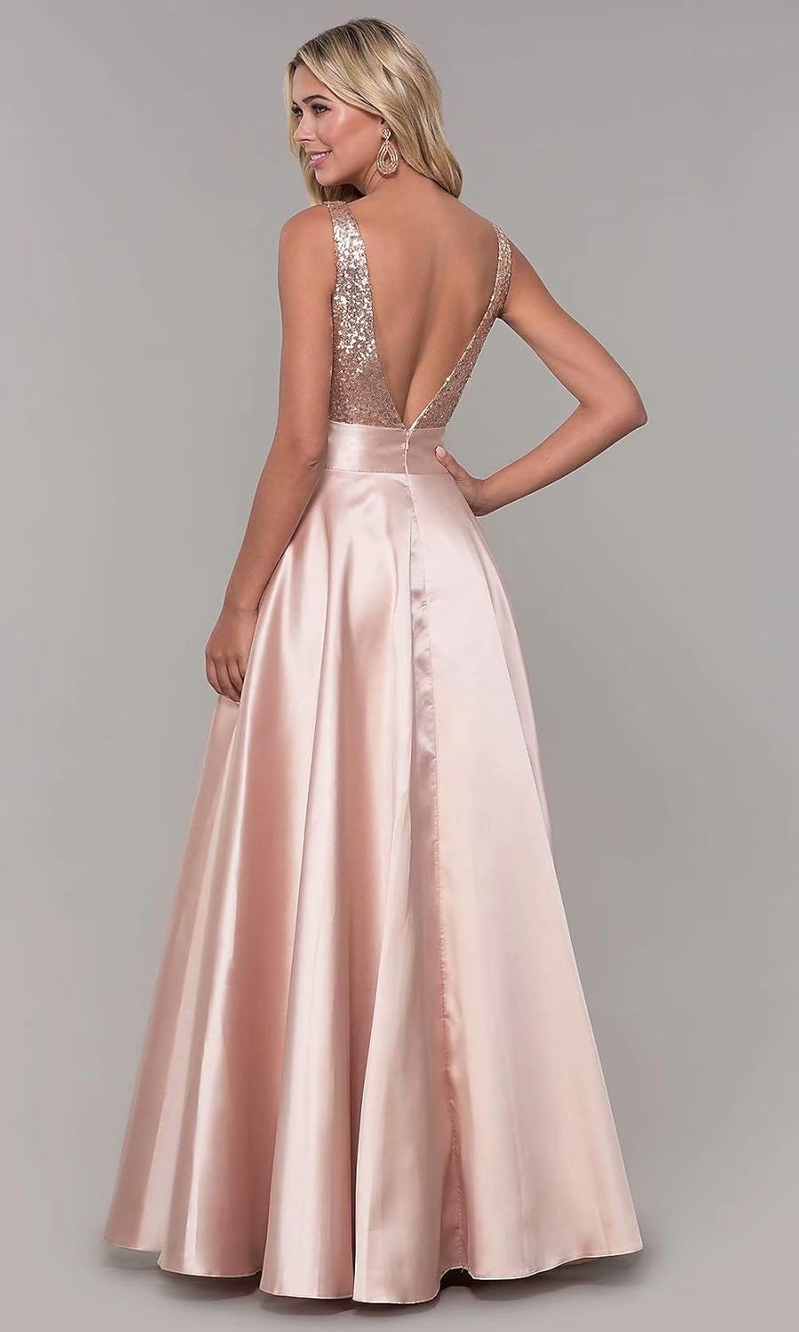 Home Kitchen Fnks Craft Two Piece Slit Prom Dresses Crystal