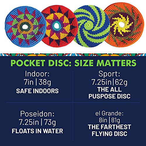 Pocket Disc Flying Disc - Crocheted Foldable Frisbee Toy Perfect for Both Kids and Adults - Supports Guatemalan Fair Trade - Fleur Royale, Indoor