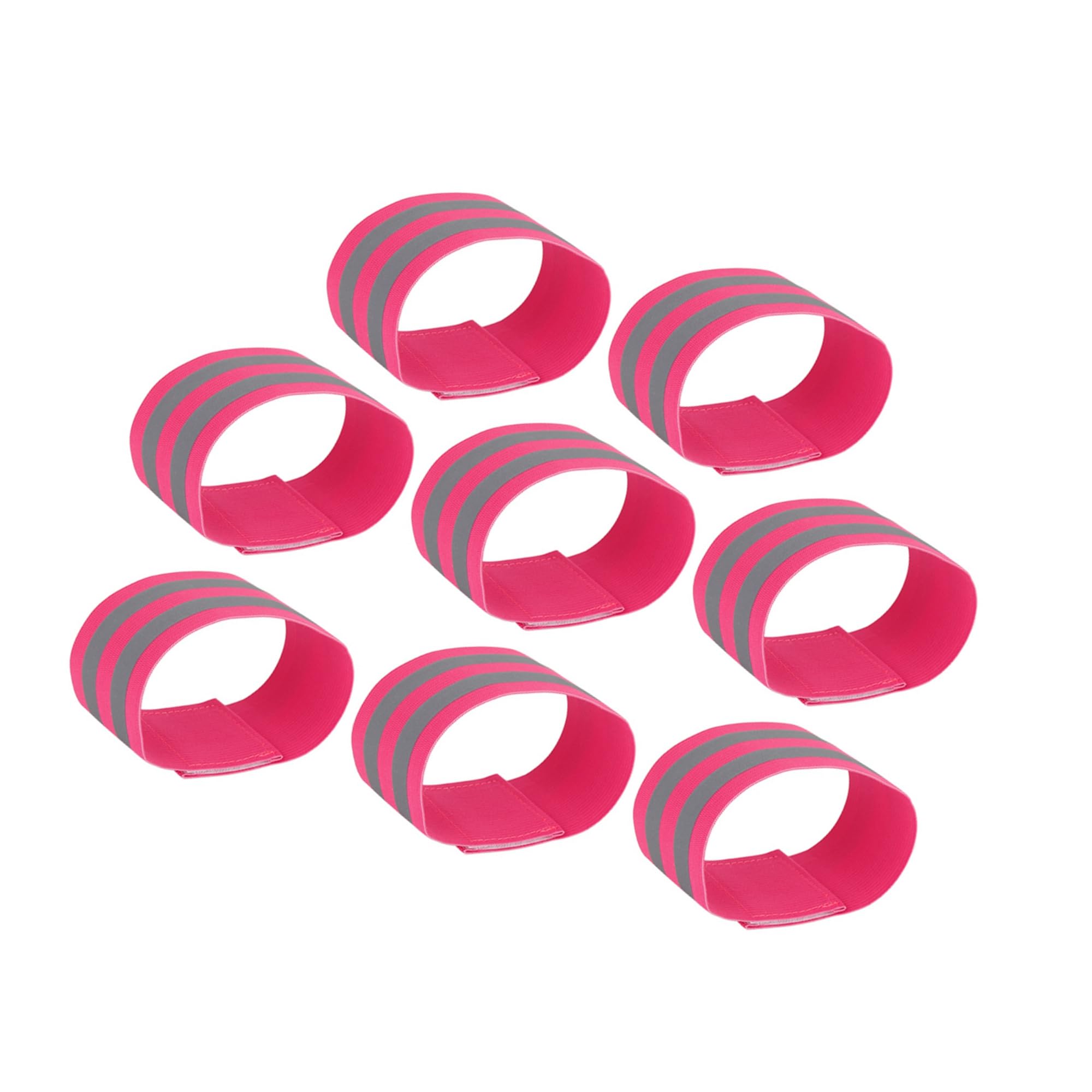 Hihaha 8pcs Reflective Bands for Arm Cycling Reflective Armbands Pink Durable Material