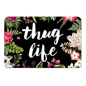 ZBLX Thug Life Flowers Doormat Entrance Mat Floor Mat Rug Indoor/Bathroom Mats Rubber Non Slip (23.6"x15.7",L x W)