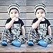 TIFENNY Boys Short Sleeve Letters Casual T-Shirt Trousers Set (3T, Black)