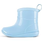 K KomForme Toddler Rain Boots Baby Easy-on Rain Shoes for Boys and Girls Waterproof Lightweight Outdoor
