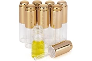 Ellbest 8Pcs 10ml Clear Press Dropper Bottles, Empty Refillable Essential Oil Bottles Container Perfume Cosmetic Bottle Trave
