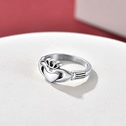 Silver Claddagh Rings Irish Love Jewelry for Female