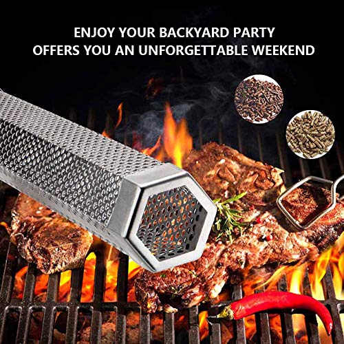 EcoComely Pellet Smoker Tube, 12" Stainless Steel BBQ Wood Pellet Tube Smoker for Hot/Cold Smoking - Add Smokey BBQ Flavor for Meat Cheese Smoke - Barbecue Grilling Accessories - Image 3