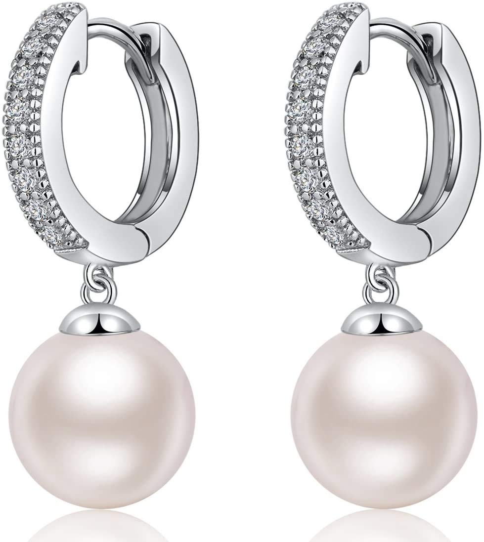 Silver Large Pearl Earrings - Drop Style for Women — image 1