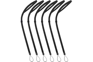 AMUU Lanyard Adjustable Black 6 Pack Lanyards for Walkie-Talkie Cruise Braided Flat Lanyard Neck Strap Lanyard for Keys Pen Phone id Badges Holder Office (6 Pack Neck Lanyard Black)