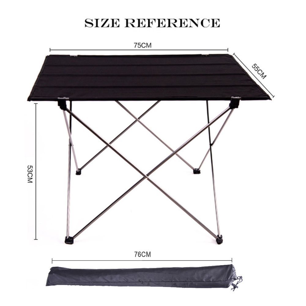 ONEGOL Portable Folding Picnic Table,LUOLAX Lightweight Aluminium Outdoor Desk for Travel, Fishing, BBQ, Beach Party with Mesh Pockets and Carry Bag (Sliver)