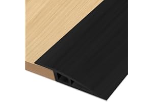 EASETHRIFT Floor-Transition-Strip Door-Threshold-Ramp 36 inch, Threshold 1/2'' ~ 3/5'', Thresholds Ramps for Doorways, Vinyl-Transition-Strip for Door/Floor (Black, 36 in)
