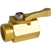 HYDRO MASTER Heavy Duty 3/4" Brass Shut Off Valve with Large Handle, Full Flow Garden Hose Connector