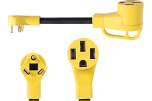 ONETAK NEMA TT-30P to 14-50R 120V 30 Amp 3 Prong Male Plug to 4 Prong Generator Female Outlet Receptacle EV Charger Compatible Tesla Gen 2 Power Cord Adapter NOT RV