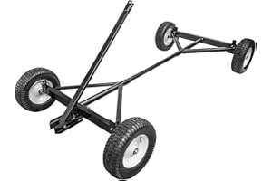 FARM TUFF FARM-TUFF ATV Utility Wagon Chassis, 2200lb Capacity - Heavy-Duty Alloy Steel Platform Trailer Frame, Adjustable 49-78 Inch Length - Includes Pneumatic Tires & Hitch for ATVs & Garden Tractors