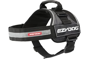 EzyDog Convert Trail-Ready Outdoor Adjustable Dog Harness - Perfect for Hiking, Walking, and Doubles as a Service Dog Vest - Superior Comfort Design with a Durable Traffic Handle (Large, Charcoal)