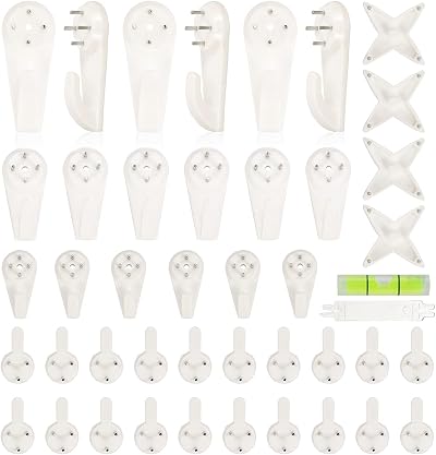 42pcs Non-Trace Picture Hooks Hard Wall Hanging Kit 17lb