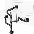 Amazon.com: VIVO Pneumatic Arm Triple Ultrawide Monitor Extra Tall Desk ...