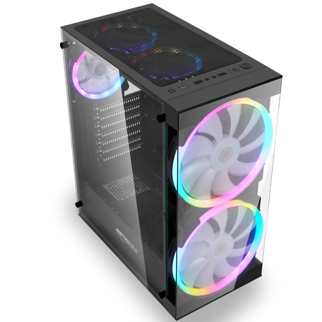Mua METABUILD ATX PC Case with RGB Fans (Pre-Installed Including 2 x ...