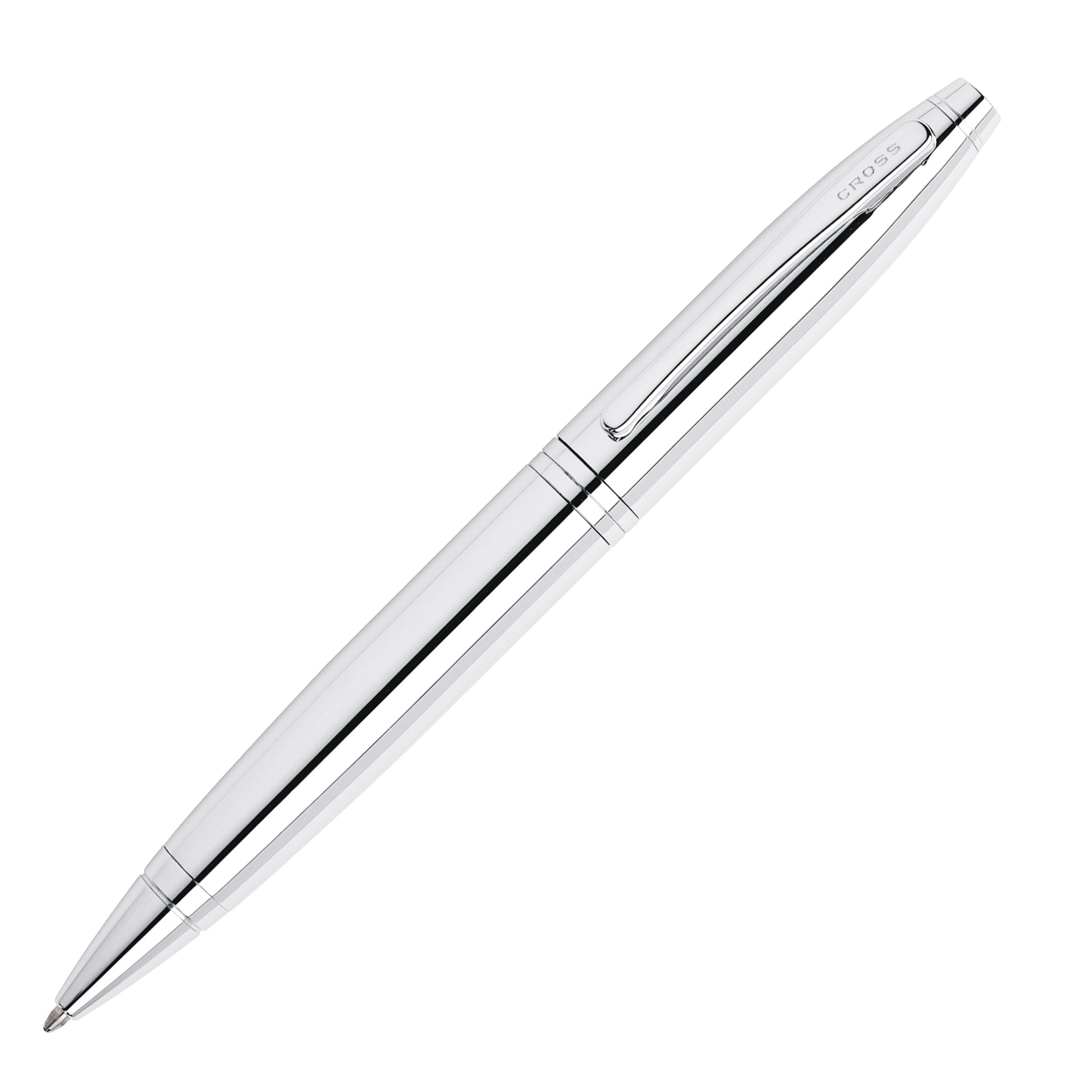 CROSS Calais Ballpoint Pen in Polished Chrome incl. Premium Gift Box – Refillable Medium Ballpen