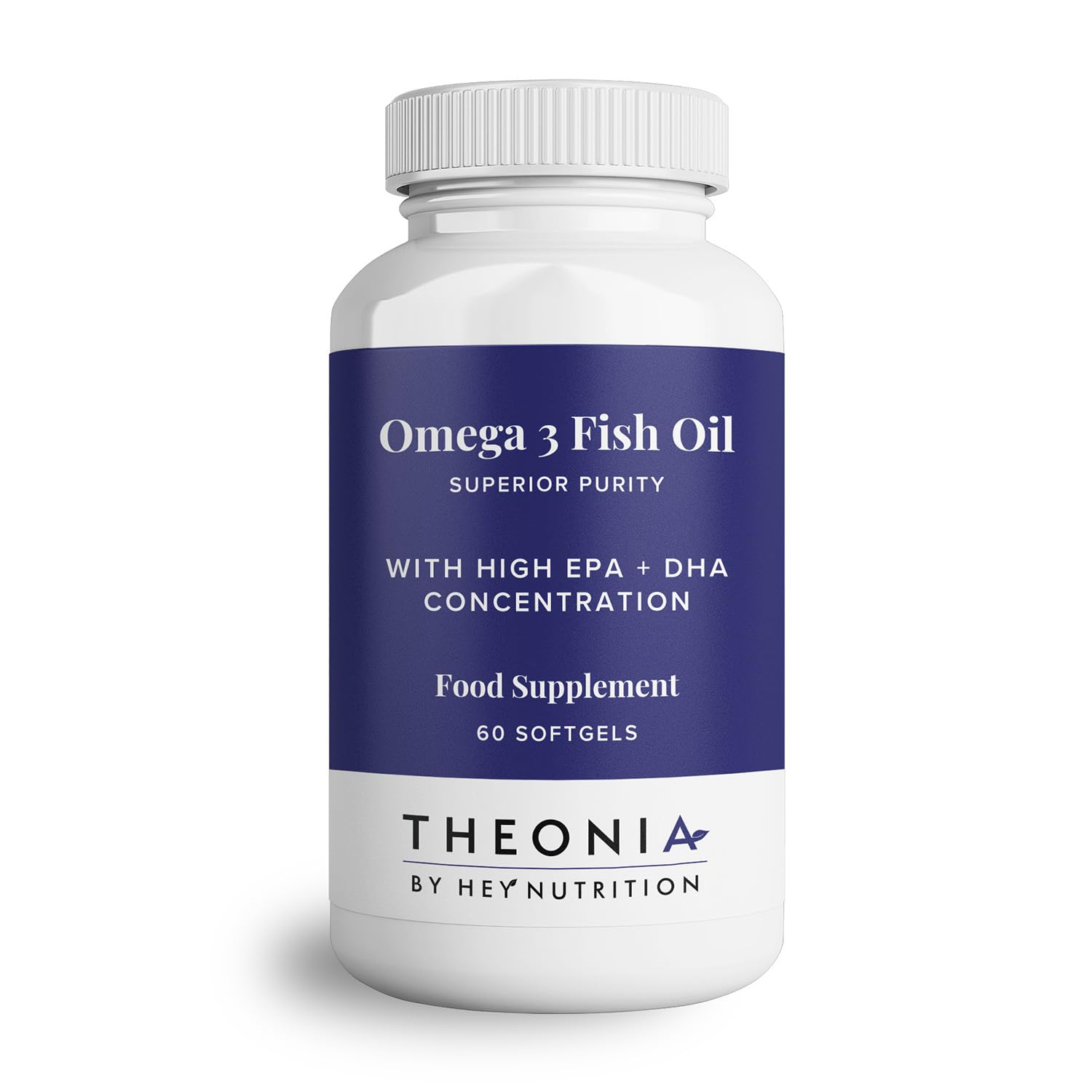 Theonia Pure Omega-3 Fish Oil 2000mg with Vitamin E - High EPA + DHA Concentration - Maintains Heart, Joint, Brain & Immunity Support - UK Manufactured - Non-GMO - 60 Softgels