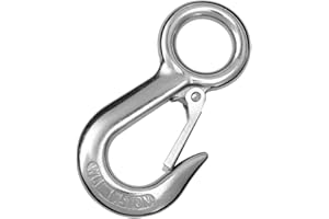 SUPERNINE 0.5T Directional Heavy Duty Lifting Hooks - Stainless Steel Winch Hook, Rope Hook, Trailer Hooks with Snap, Slip Hooks for Towing, Boat, Crane Mode Hook, Manhole Hook, Tow Chain & Tow Hook - 1Pack