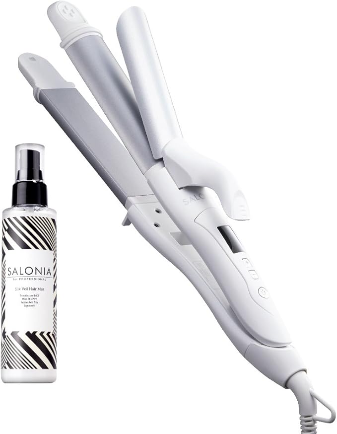 Amazon セット Salonia サロニア 2wayストレート カール 32mm ヘアアイロン プロ仕様2 海外対応 Sl 002aw ホワイト スタイルキープヘアミスト 150ml Salonia サロニア ヘアアイロン 通販