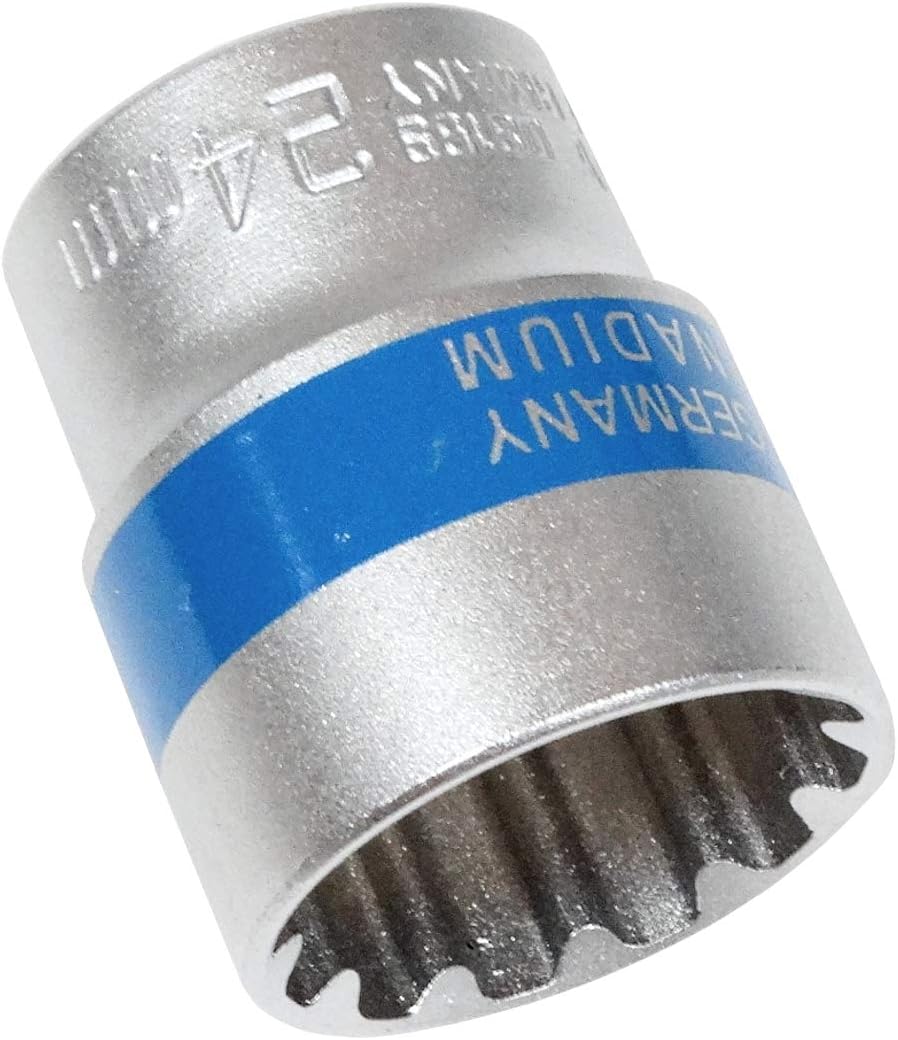 Aerzetix Llave de vaso Poligonal 12 caras 24mm Cuadrada 1/2 CrV Aerzetix Llave de vaso Poligonal 12 caras 24mm Cuadrada 1/2 CrV