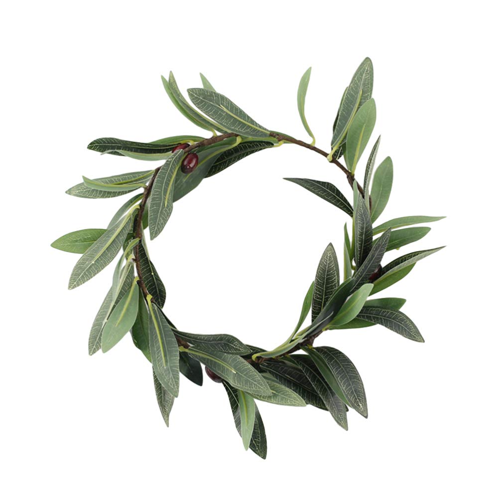 Minkissy Artificial Garland Artificial Olive Leaf Wreath Leaf Hairband Fairy Flower Headband Hair Accessories for Lady Woman Girls Hawaiian Leis