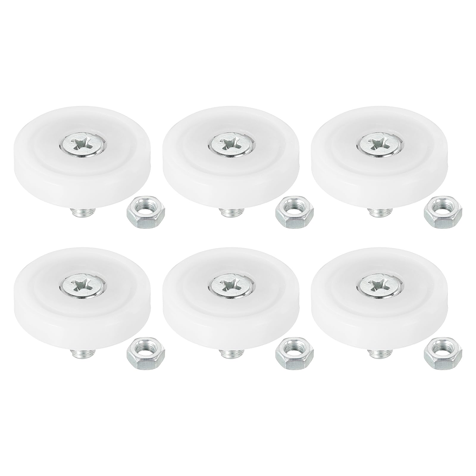 PATIKIL 29mm Drawer Rollers, 6 Pack Plastic Drawer Pulley Replacement Wheels Bearing Small Pulley with Nuts