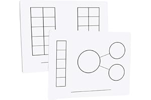 Didax 211011 Educational Resources Write-On Wipe-Off Five and Ten-Frame Mats, Set of 10,Multicolor