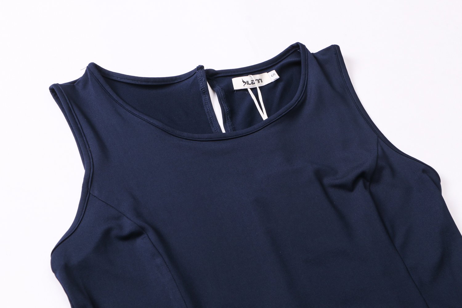 DILANNI Womens Comfy Swing Tunic Sleeveless Solid T-Shirt Dress