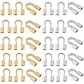 PH PandaHall 100pcs 304 Stainless Steel Wire Guardian, 2 Colors U-Shape Cable Protector Wire Guard Loops Thread Protector for Earring Bracelet Necklace Pendants Jewelry DIY Crafts Making, Hole 0.7mm