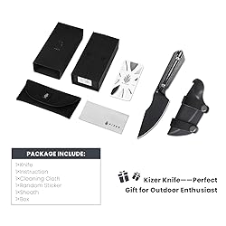 Kizer Harpoon Fixed Blade Knife, D2 Blade with