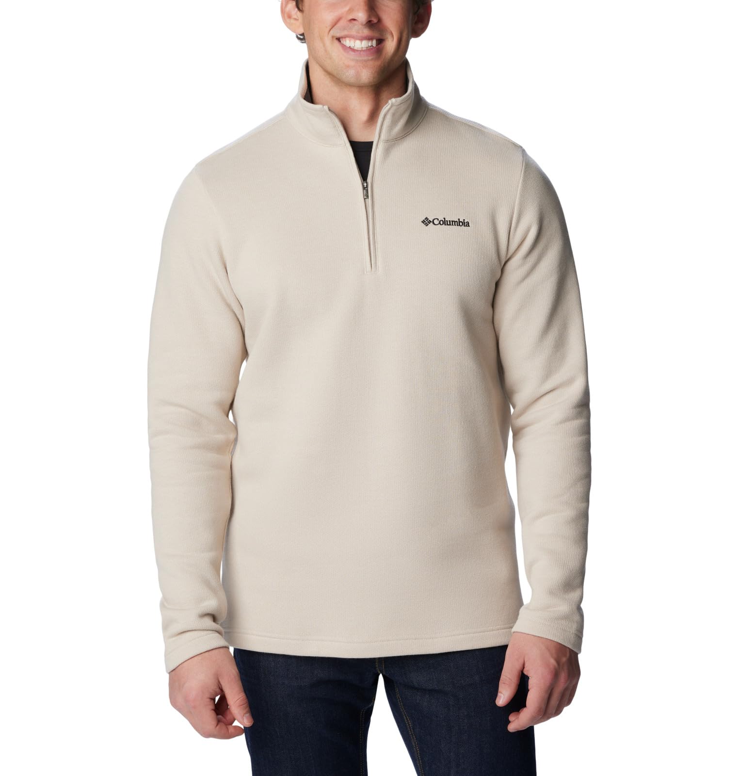 Columbia Men’s Great Hart Mountain III Half Zip, Dark Stone Heather, X-Large