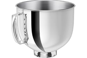 XINCAN 5 QT Stainless Steel Mixer Bowl for Kitchenaid Stand Mixers, Kitchen Aid Mixing Bowl for 4.5-5 QT Tilt-Head Mixer with Handle