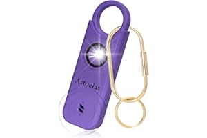 ASTOEIAS Personal Safety Alarm for Women - Personal Alarm for Women - 135 dB Siren LED Strobe Light Personal Emergency Security Safe Devices Key Chain Alarms for Women Kids Elderly (Purple)