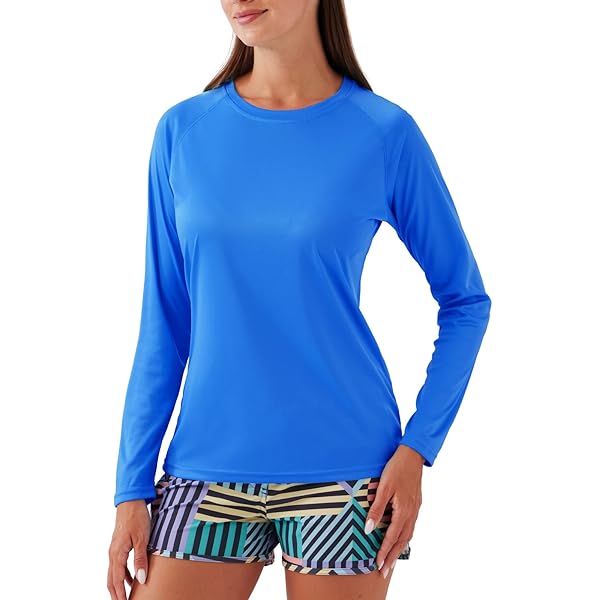 AXESEA Women's Long Sleeve Rash Guard Swim Shirt Ghana