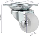 YUENPUN 24x 1 Inch White Swivel Castor Wheels 25mm Heavy Duty Top Plate Trolley view 2
