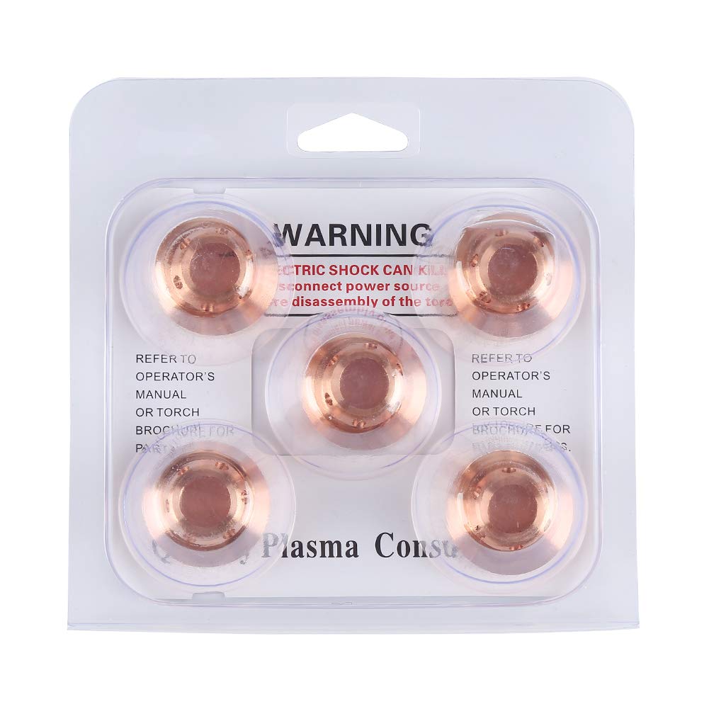 Akozon Plasma Shield Cap, 5Pcs Plasma Cuter Cutting Shield Cap Consumables Welding Tools 220948 for MAX105