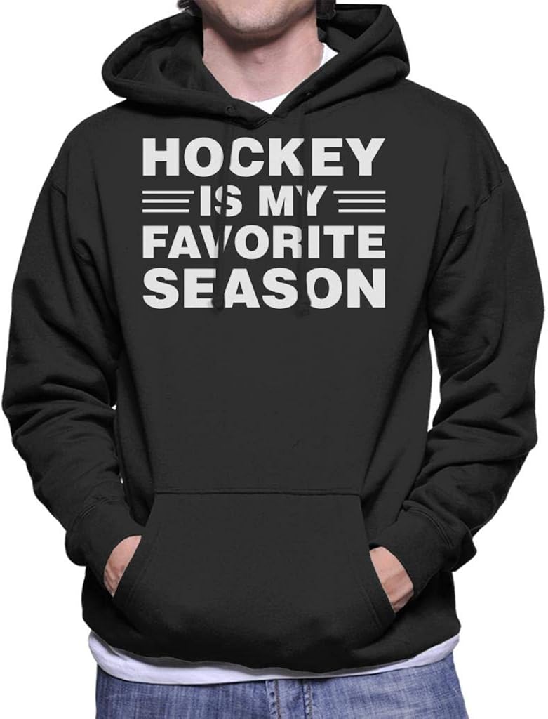 Hockey is My Favourite Season Men's Hooded Sweatshirt Black Clothing