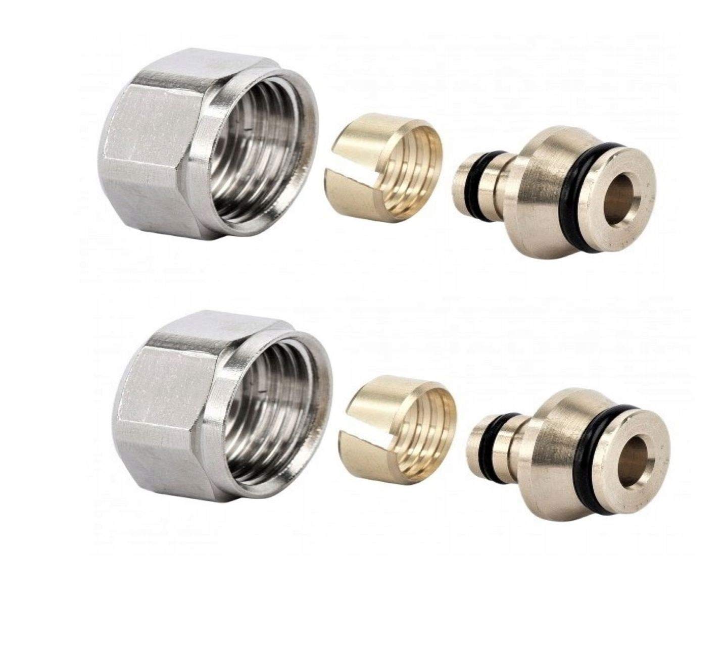 UFH 15mm pex Pipe EUROCONE Connector for UFH Manifold 15 mm x 3/4 Pack of 2, Gold, 15mmx3/4'' - Image 3