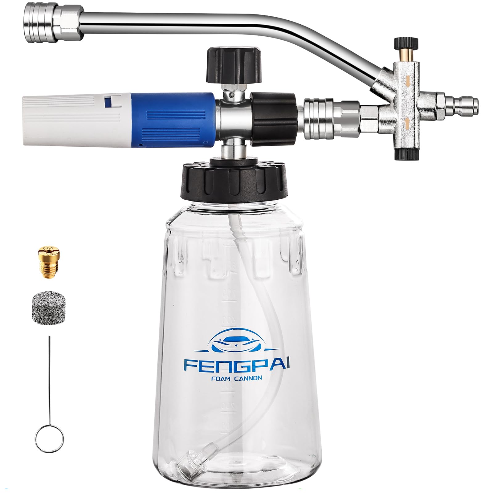 Photo 1 of Foam Cannon for Pressure Washer with Dual Connector Accessory, FENG PAI Dual Lance Soap Cannon, Double Tip Soap Attachment for Foam Blaster, 1/4" Quick Connect, 3600 PSI