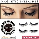 LashLust False Magnetic Eyelashes Premium Set (4 Pcs). Dual Magnets, No Glue, Magic 3D Fake Lashes Extension. Ultra Soft, Natural Look and Handmade. Long and Thick. One Two Cosmetics Cruelty Free