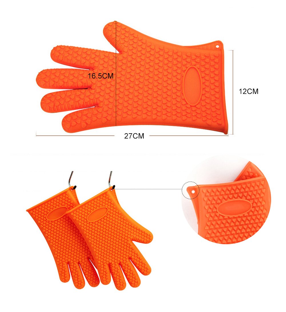 XCOOK Oven BBQ Gloves Heat Resistant Waterproof Non-Slip Cooking Baking Cleaning Silicone Gloves