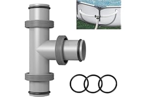 Aowalen Pool Hose Connector, 1.5" to 1.5" T-Joint Pool Hose Adapter for Above Ground Swimming Pool Filter Pump and Pool Vacuum, 3 Way Pool Pump Connectors Replacement Parts (1.5" to 1.5" T Joint)